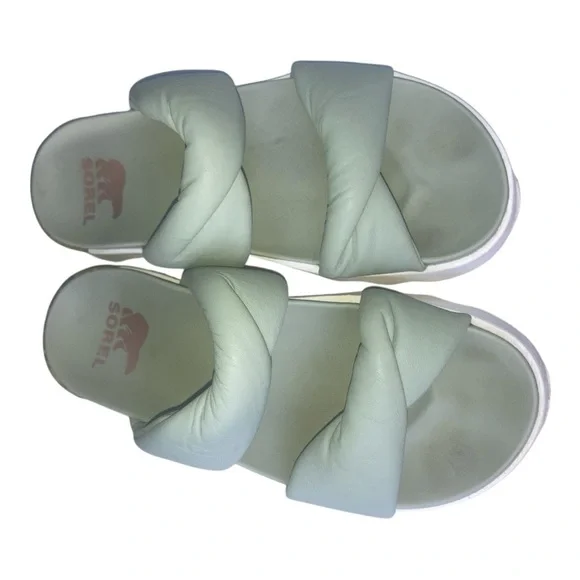 Sorel Women's Sandals in Light Green and White size 7 - Picture 3 of 9